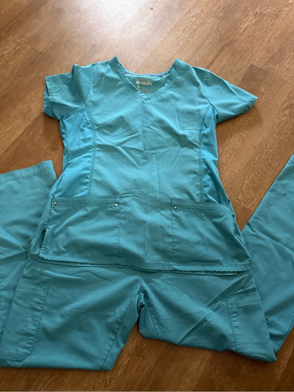 healing hands Teal Women's Scrub Top and Jogger Pants